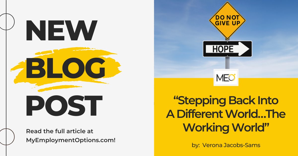 MyEmploymentOpt's tweet image. Have you read our latest “Employment Journey” blog? Verona shares her return to the workforce after 4 years on SSDI. With help from MEO and Ticket to Work, she found her path to a thriving life. myemploymentoptions.com/stepping-back-…
#ReturnToWork #TicketToWork #SSDI #NewBeginnings #Inspiration