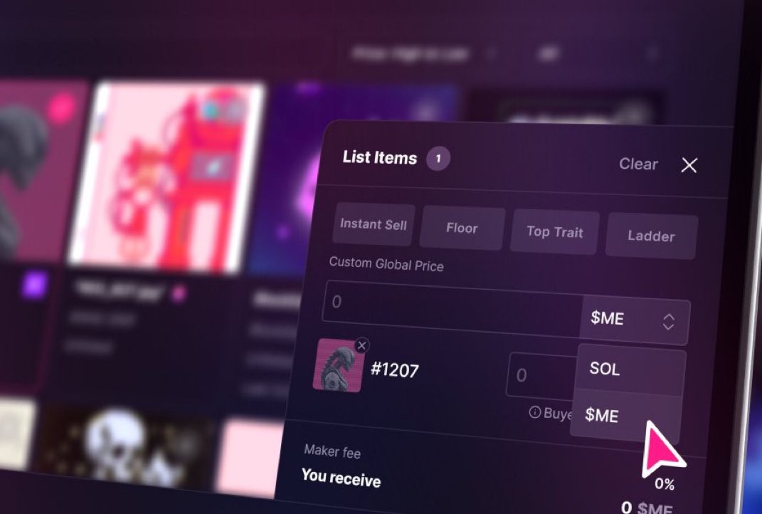 NEW: <a href="/MagicEden/">Magic Eden 🪄</a> ANNOUNCES “STARTING TOMORROW, LIST YOUR SOLANA NFTS FOR SALE IN $ME AND EARN TOKENS FROM THOSE SALES”