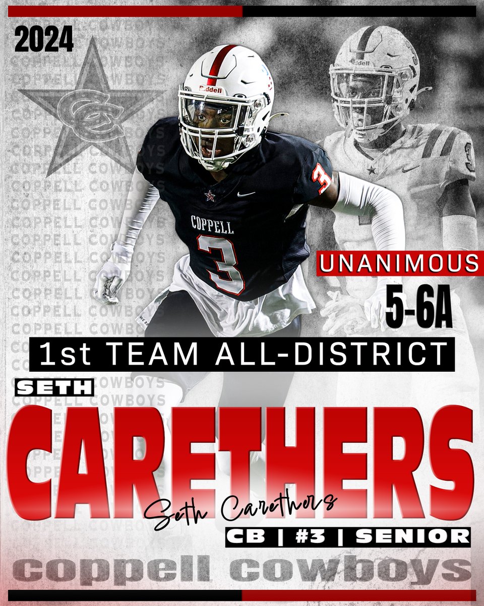 Coppell Football (@coppellfootball) on Twitter photo Congratulations to our 1st Team All District Defensive Players! (Part 2/2)
Rover -<a href="/matt_neitzel/">Matthew Neitzel</a>
S-<a href="/FishpawScott/">Scott Fishpaw</a>
CB -<a href="/SethCarethers/">Seth Carethers</a>
#CFND #Deepwater Congratulations to our 1st Team All District Defensive Players! (Part 2/2)
Rover -<a href="/matt_neitzel/">Matthew Neitzel</a>
S-<a href="/FishpawScott/">Scott Fishpaw</a>
CB -<a href="/SethCarethers/">Seth Carethers</a>
#CFND #Deepwater