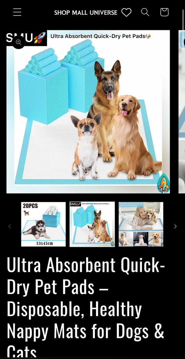 ShopMUniverse's tweet photo. 🐾 Upgrade Your Pet Care with Ultra Absorbent Quick-Dry Pet Pads! 🐾

Are you tired of messy accidents and odors in your home? Say goodbye to stress and hello to a cleaner environment with our Ultra Absorbent Quick-Dry Pet Pads!

Invest in a healthier, happier pet🐶🐱 https://t.co/MP65qS2wCt