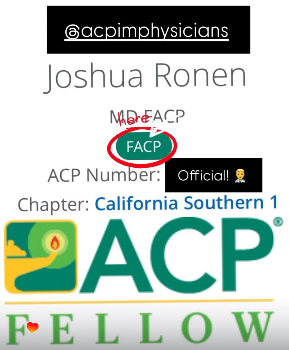 jronenMD's tweet photo. Really exciting day! Officially elected as a Fellow of the American College of Physicians! 🎊 #IMStrong #IMEssential #IMPower #FACP  @ACPIMPhysicians @SoCalACP1 @huntingtonnews https://t.co/nSGdDBEqR6