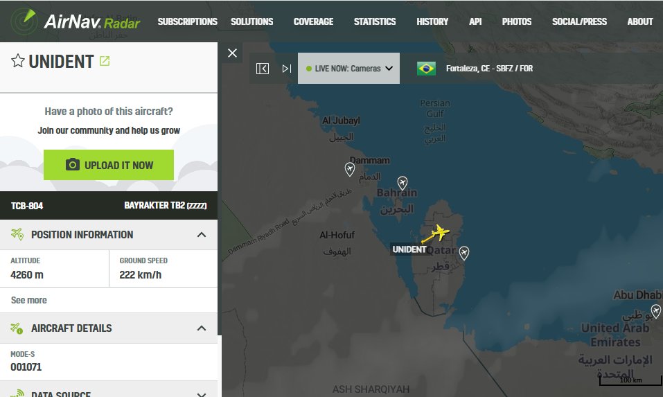5472_nde's tweet photo. TCB804 #QatarAF Bayraktar TB2 #UAV airborne 2218z
@AirNavRadar https://t.co/Lrx2ZwDVva