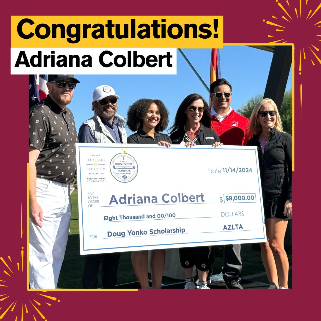 Congratulations to Adriana Colbert on being selected as the 2024 Doug Yonko scholarship recipient! Adriana is studying tourism development and management (meetings and events) and is the 2024-2025 marketing director of the Tourism Student Association. We are so proud of you,