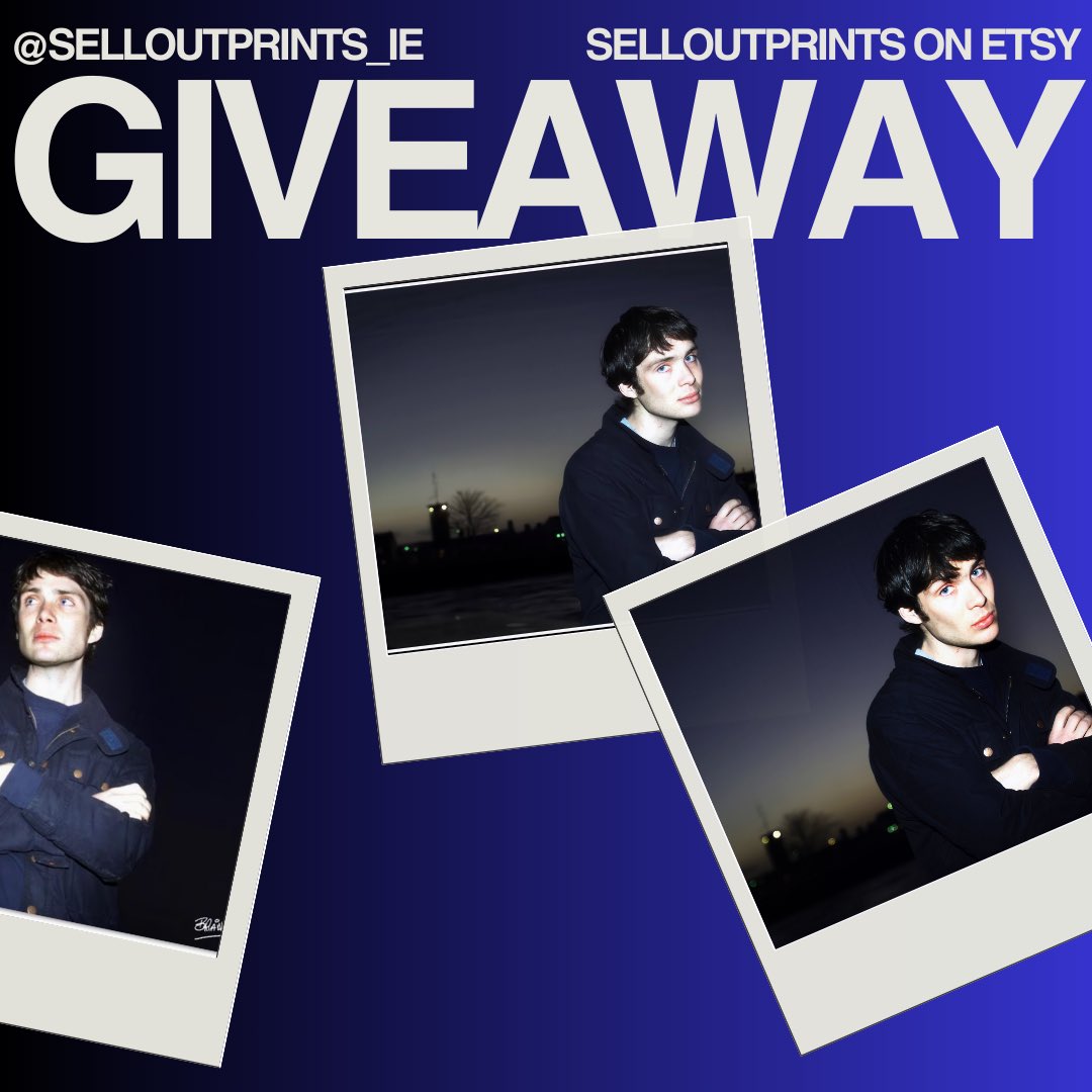 farrellprints's tweet photo. 🎉 GIVEAWAY TIME! 🎉
We’re giving away 3 exclusive Cillian Murphy prints from our Etsy shop ‘SellOutPrints’!
📸 Two 6x4 prints
📸 One A4 print

How to enter:
1️⃣ Follow @selloutprints_ie on Instagram
2️⃣ Like &amp; RT this tweet

✨ BONUS ENTRIES ✨
(1/4) https://t.co/wl4skQUVel