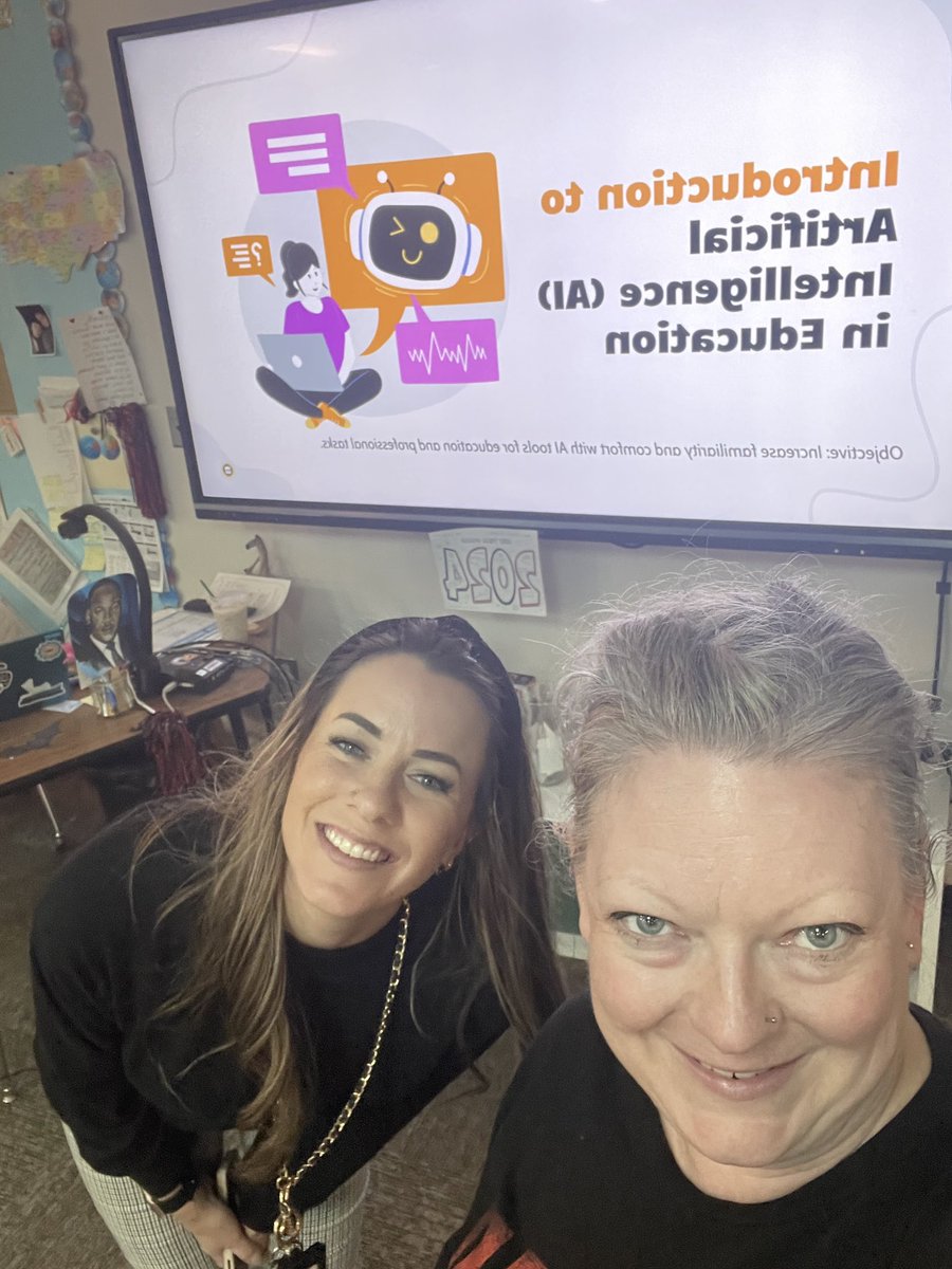 Erath_Miss's tweet photo. Gearing up for our AI sessions at the staff meeting! #DigitalCitizenship @MrsLaningham 😉 @MirageDVUSD https://t.co/lrPKzcsn3b