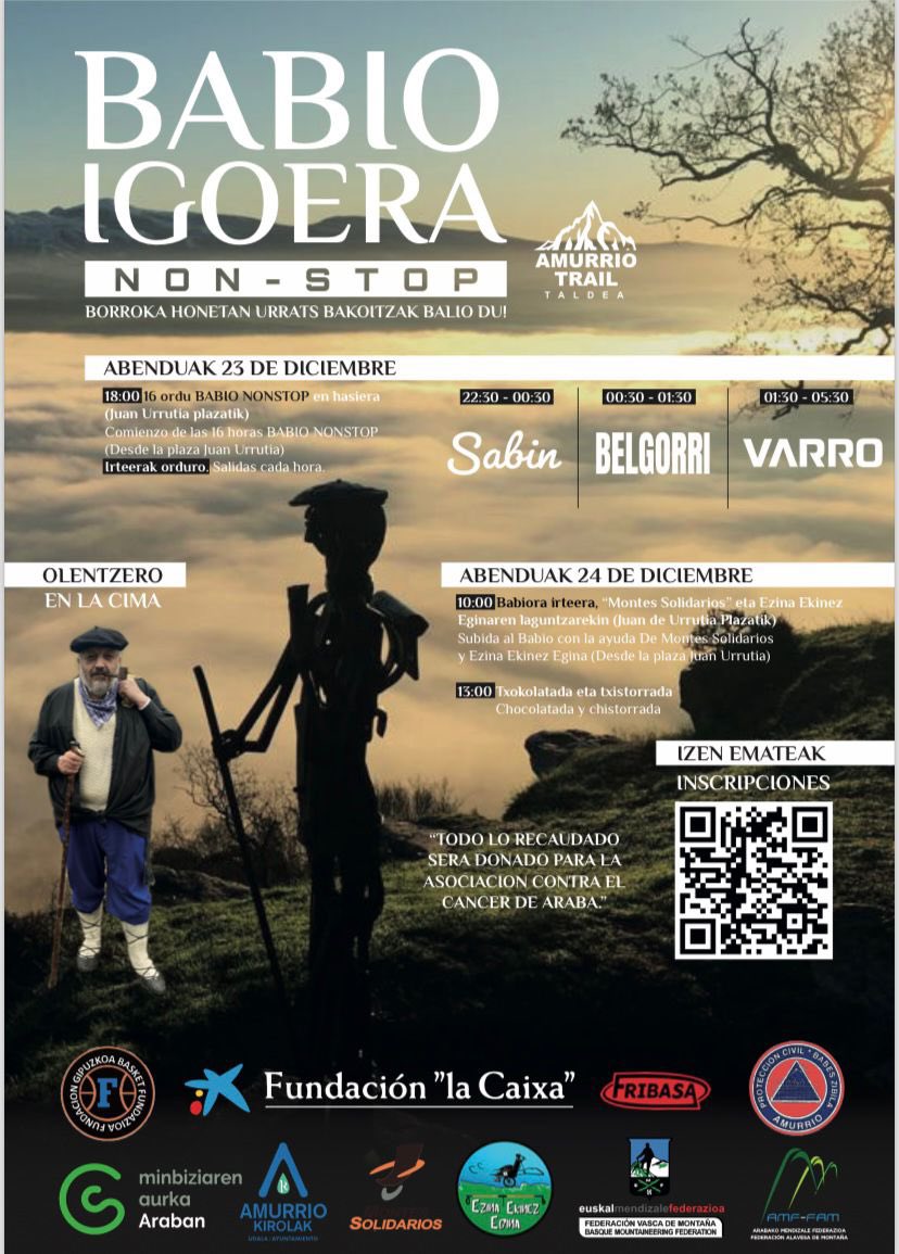 AmurrioTrail's tweet photo. SUBIDA A BABIO 2024
Inscripciones:👇👇👇👇

https://t.co/Y4AIPYUtgn

Todo el dinero recaudado se dinara a la asociacion contra el cancer de Alava.
El lema de este año:
EN ESTA LUCHA CADA PASO CUENTA https://t.co/QrbCxuBlTI