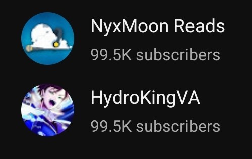 UTC_Audio's tweet image. Fuck it, Let's start some fake drama.

Who will hit 100k before Christmas?
@NyxMoonReads or @HydroKingVA ?