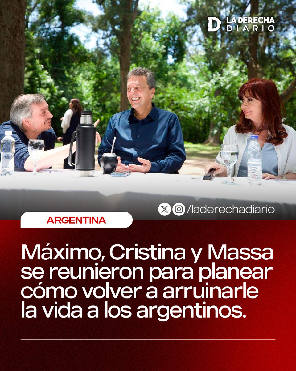 🚨🇦🇷 | La cumbre del fracaso: Máximo Kirchner, Cristina Kirchner, y Sergio Massa se reunieron para planear cómo volver a arruinarle la vida a los argentinos.