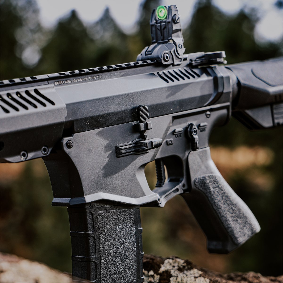 BarraAirguns's tweet photo. What’s your favorite feature of this electric beast? ⚡️ #400e #BarraAirguns #FullAuto https://t.co/2TRASB8Myv
