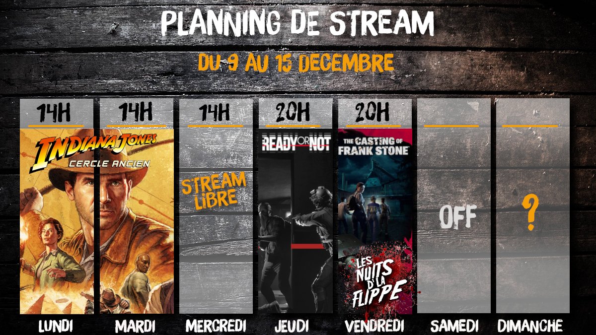 Planning en retard, mais planning quand même .
C'est à la #Frakasserie que ca s'passe !
👉twitch.tv/captain_frakas