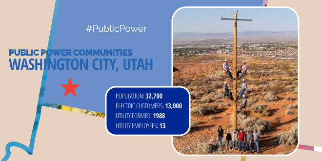 publicpowerorg's tweet photo. Take a peek into the fast-growing community of Washington City, Utah, which has had a community-owned utility since 1988, in the latest issue of the Public Power Magazine. https://t.co/LhyFSuCnM3 #PublicPower https://t.co/OvCeFC8cmc