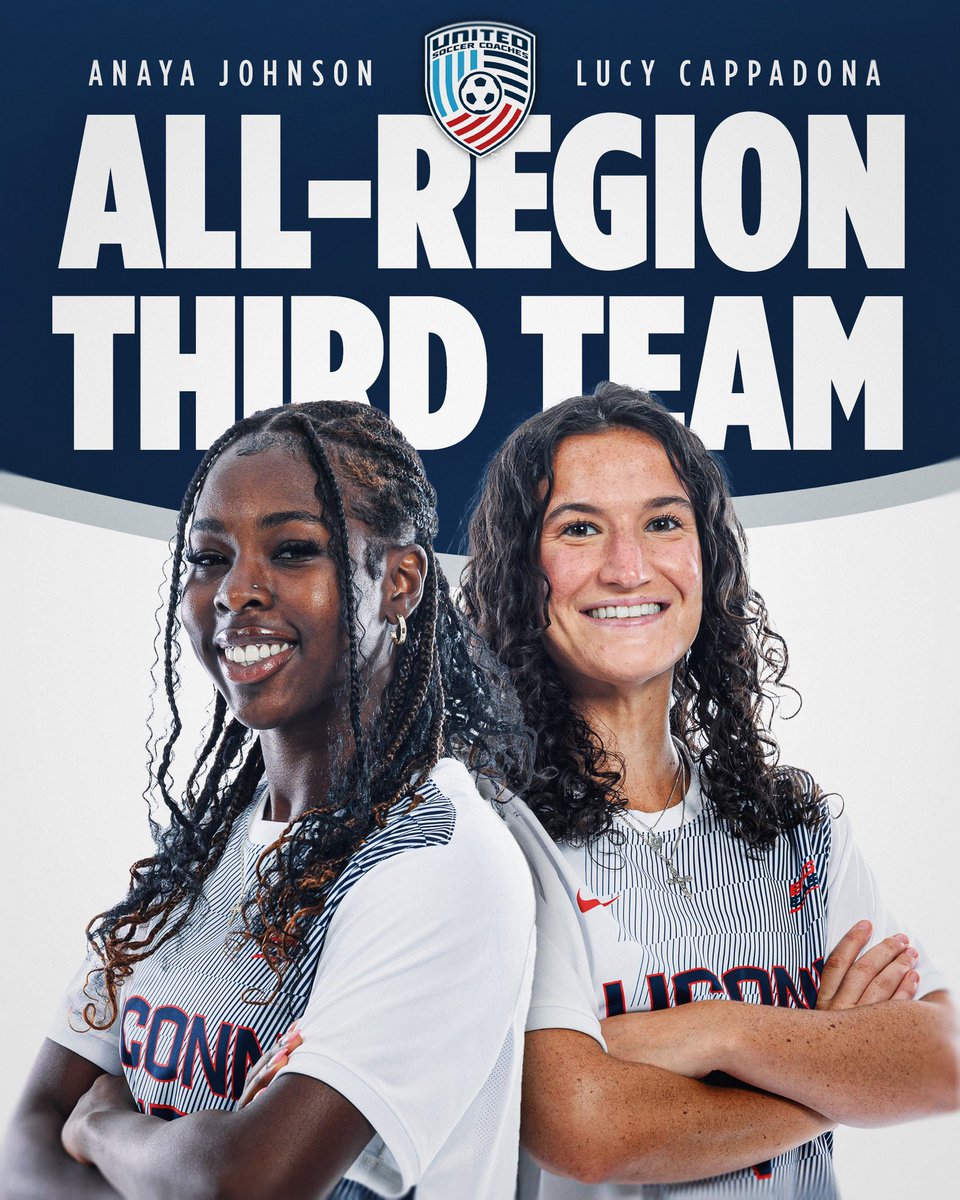 UConnWSOC's tweet photo. Three Huskies earn United Coaches All-East Region honors! https://t.co/4JibbukRd4