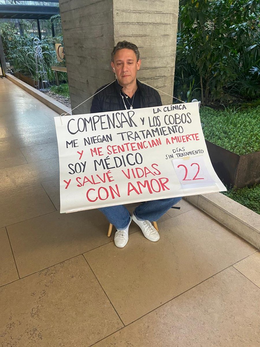 Su nombre es Juan Pablo Granados, tiene un cáncer complicado y una tutela que exige su tratamiento, pero <a href="/Compensar_info/">Compensar</a> ni la clínica Los Cobos aprueban su tratamiento. <a href="/Supersalud/">Supersalud</a>, <a href="/MinSaludCol/">MinSalud Colombia 🇨🇴</a> . Porfa RT.
