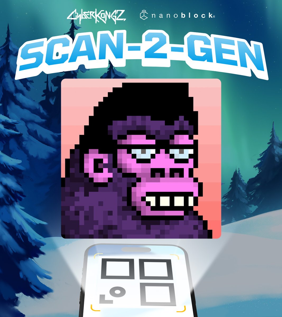 The CyberKongz nanoblock®️ orders are being dispatched this week to make it in time for Christmas ❄️

Will you be lucky enough to scan the QR code and win Genesis Kong #903?

Order yours here 👉 shop.cyberkongz.com