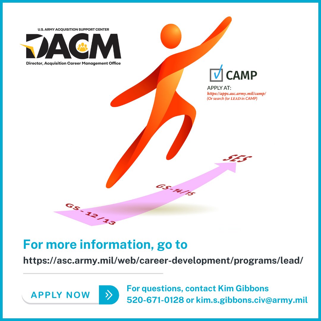 USAASC's tweet image. The deadline to apply to the Leadership Excellence and Acquisition Development program is approaching - December 20th!🚨 Explore the program's career growth offerings and apply today!🌱!: asc.army.mil/web/career-dev… 🔗

#LEADProgram #CareerGrowth #Leadership #ProfessionalDevelopment