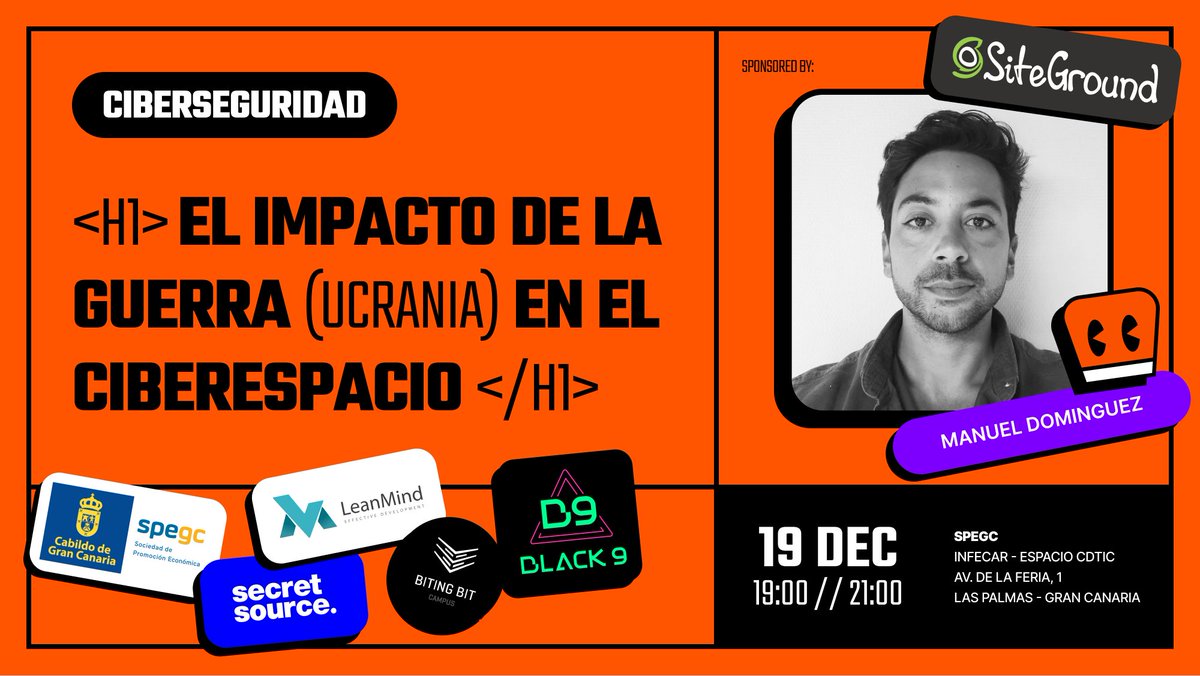 GofiGeeks's tweet image. 👊💻 La guerra ya es digital: desde Ucrania, las amenazas cibernéticas crecen. El 19/12 (19:00-21:00) Manuel Domínguez (Black9) en el CDTIC (@SPEGC) nos ayudará a entender el nuevo panorama y cómo protegernos. ¡No te lo pierdas!. ¡No faltes! 🔐⚡
meetup.com/gofigeeks/even…