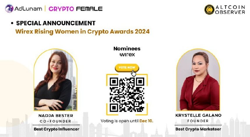 GM!
I am so happy to share with you that I am one of the finalists for “BEST MARKETER” category by <a href="/beincrypto/">BeInCrypto</a> and <a href="/wirexapp/">Wirex</a> Rising Women in Crypto 2024
And i need your support to “vote” me for this category🥹💟💟💟💟

Alongside with a friend of mine <a href="/NadjaBester/">Nadja Bester</a> as ''Best Crypto