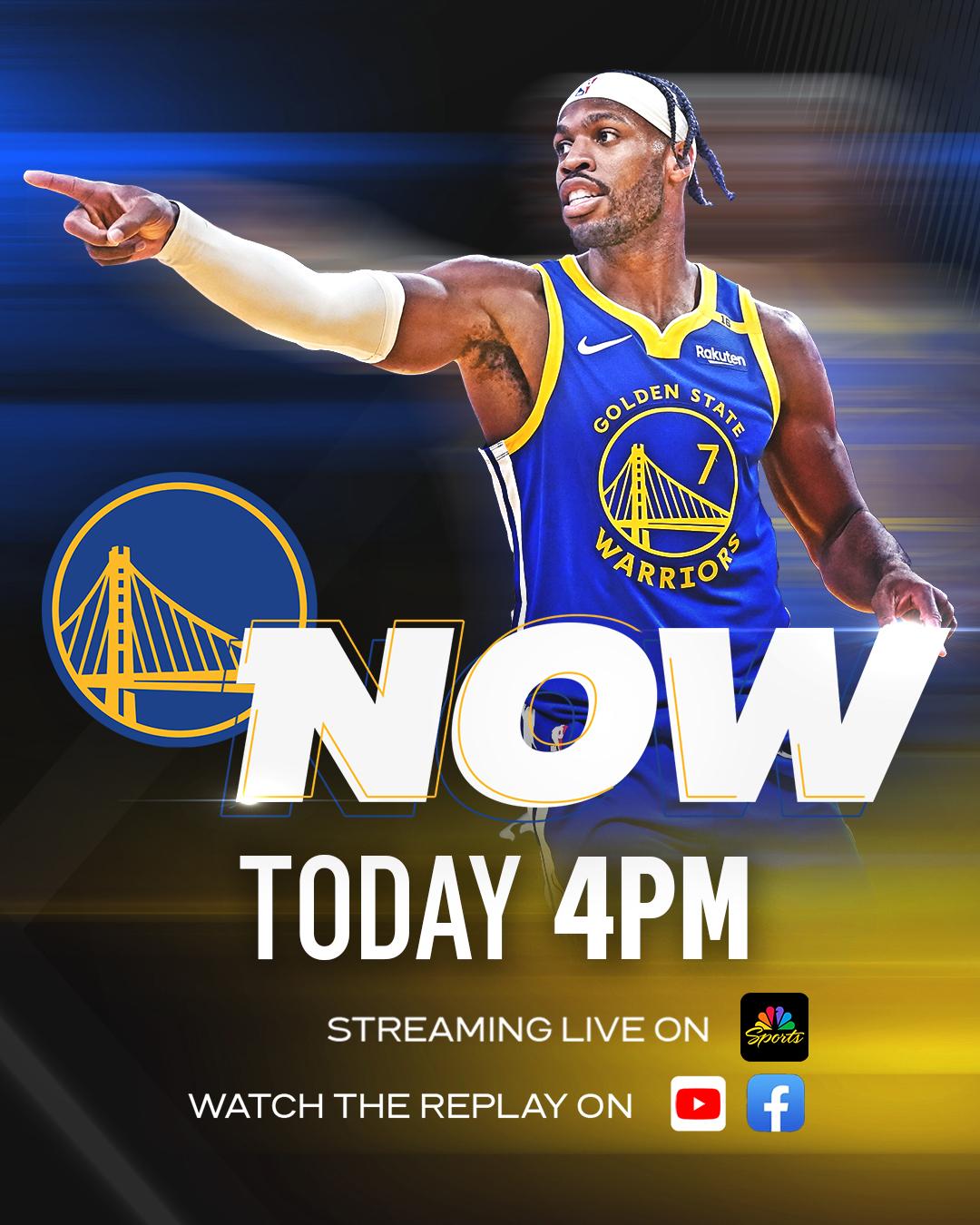 Warriors on NBCS on X Warriors Now is LIVE and streaming here https t Ma7QIJYs2I X