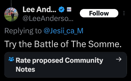 Woke Lefty 🫣 (@salfordme2023) on Twitter photo Hey, <a href="/LeeAndersonMP_/">Lee Anderson MP</a>
Women were at the Battle of the Somme.
We were the ones risking our lives trying to save the lives of normal men used as cannon fodder by clueless politicians like you.
On behalf of Dorothy Field & the VAD fuck you very much. Hey, <a href="/LeeAndersonMP_/">Lee Anderson MP</a>
Women were at the Battle of the Somme.
We were the ones risking our lives trying to save the lives of normal men used as cannon fodder by clueless politicians like you.
On behalf of Dorothy Field & the VAD fuck you very much.