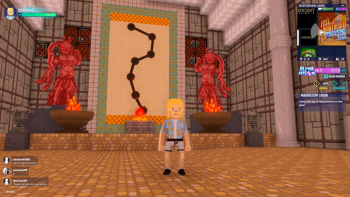 CrypObserver's tweet photo. Exploring the mystical Temple Hall in Dystopian Land in @TheSandboxGame. Ancient secrets or future tech? You decide! 🏛️🔮 https://t.co/6HbgRLbXnF #TheSandbox #AlphaSeason4 #AS4SocialChallenge https://t.co/4aihAPxEag