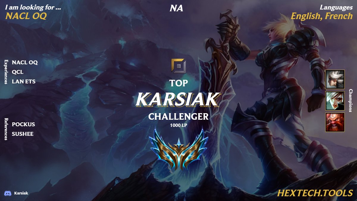 Here we are again, LFT NACL OQ winter, dms are opened on discord, like and share really appreciated &lt;3