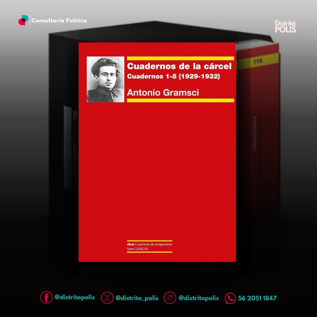 #DP | #Recomendaciones 📖📚
“Cuadernos de la cárcel”

Gramsci, entrelazó la lucha social y la teoría, encarcelado por el régimen fascista italiano, aún con ello, se dedicó al estudio de la hegemonía, el papel de los intelectuales y la profundización del folclore.