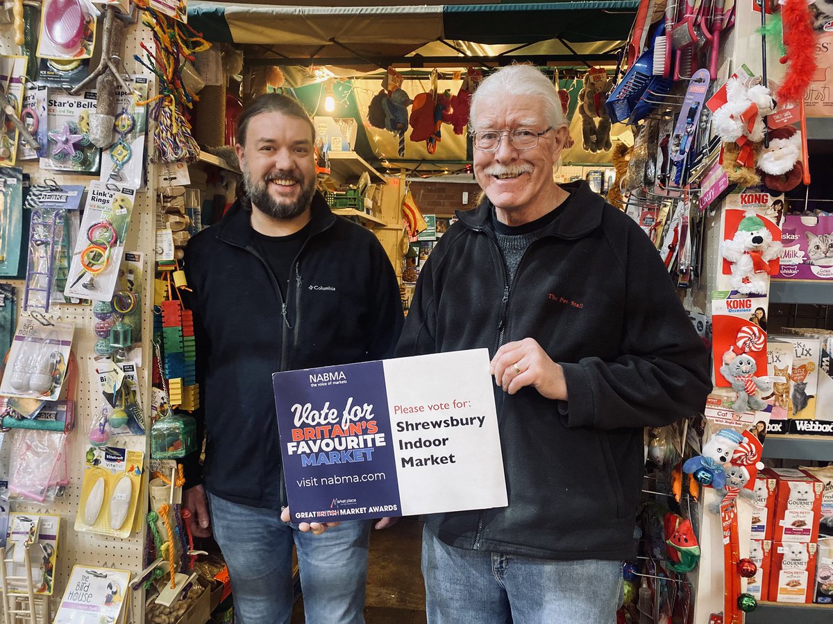 markethallshrew's tweet photo. It’s the FINAL WEEK of voting for the next Britain’s Favourite Market. Our traders would love you to keep voting! 🇬🇧

The competition allows you to vote once a day til Dec 13. To vote click the link and search SHREWSBURY INDOOR MARKET https://t.co/rwOD2JLpOX

🙏 #favouritemarket https://t.co/yDn86fjUgL