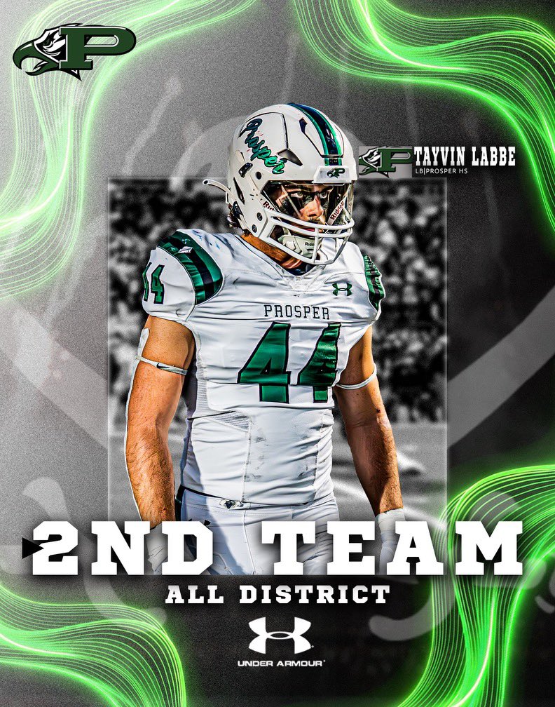 Honored to be named 2nd team all district  5-6A LB
<a href="/ProsperEaglesFB/">Prosper Eagles FB</a>