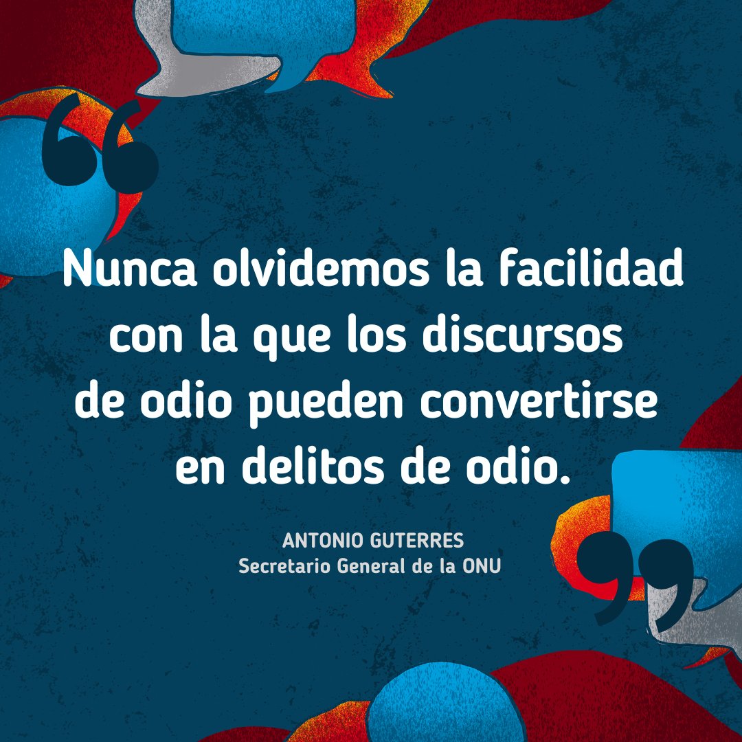 "Nunca olvidemos la facilidad con la que los discursos de odio pueden convertirse en delitos de odio;
cómo la ignorancia puede conducir a la intolerancia
o cómo el silencio significa complicidad".
-- <a href="/antonioguterres/">António Guterres</a>