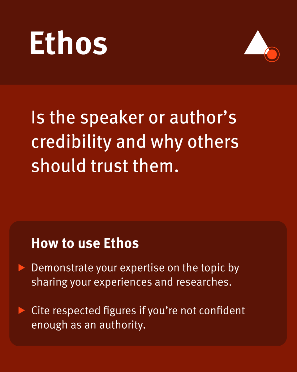 NNgroup's tweet image. Remember the rhetorical triangle? Well it's not just for essays. They’re key to winning #stakeholder support!

Ethos: Build credibility w/ expertise &amp;amp; data
Logos: Use logic &amp;amp; metrics
Pathos: Connect emotionally w/ storytelling

Read more: bit.ly/3ZBrO2W
#Strategy #UX