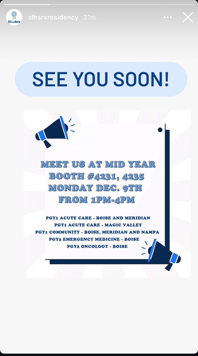 <a href="/slhsrxresidency/">St. Luke's TV Pharmacy Residency Programs</a> - come speak with our reps if you are interested in Oncology!