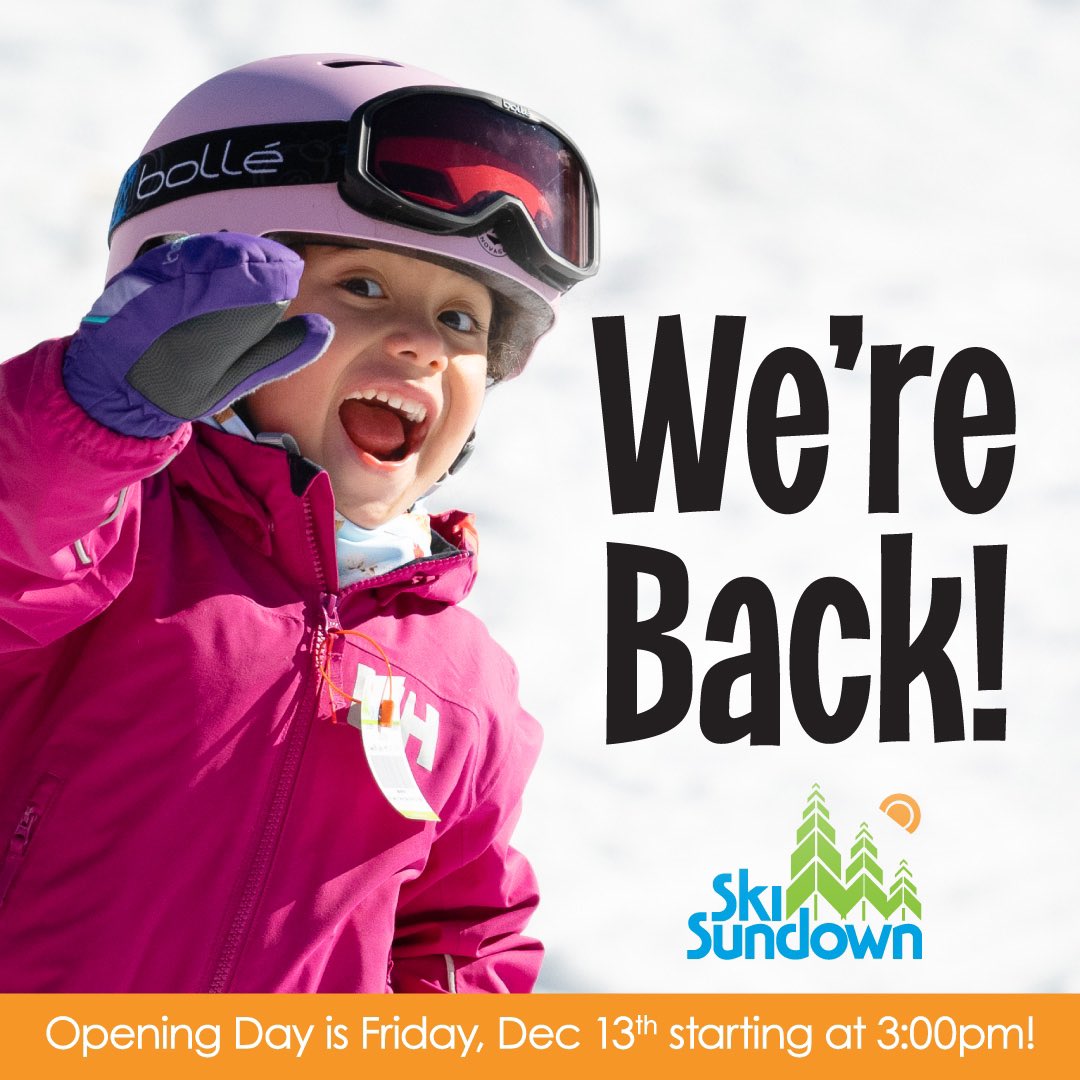 Get Ready! We are opening for the season on Friday Dec. 13th at 3:00pm! Tickets and lessons are available for purchase in advance online! Check out our e-newsletter for all opening day details.

#skisundown #wintermadebetter #openingsoon #skilocal #skict
