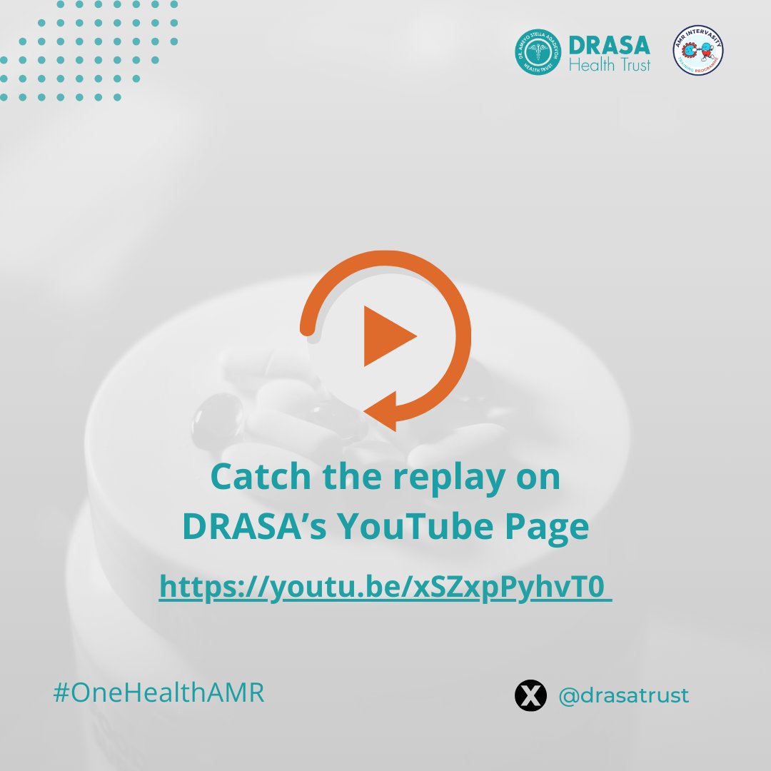We saved some highlights from the speakers for you! Also, catch the replay here: 
youtu.be/xSZxpPyhvT0

#LearnWithDRASA #OneHealthAMR
