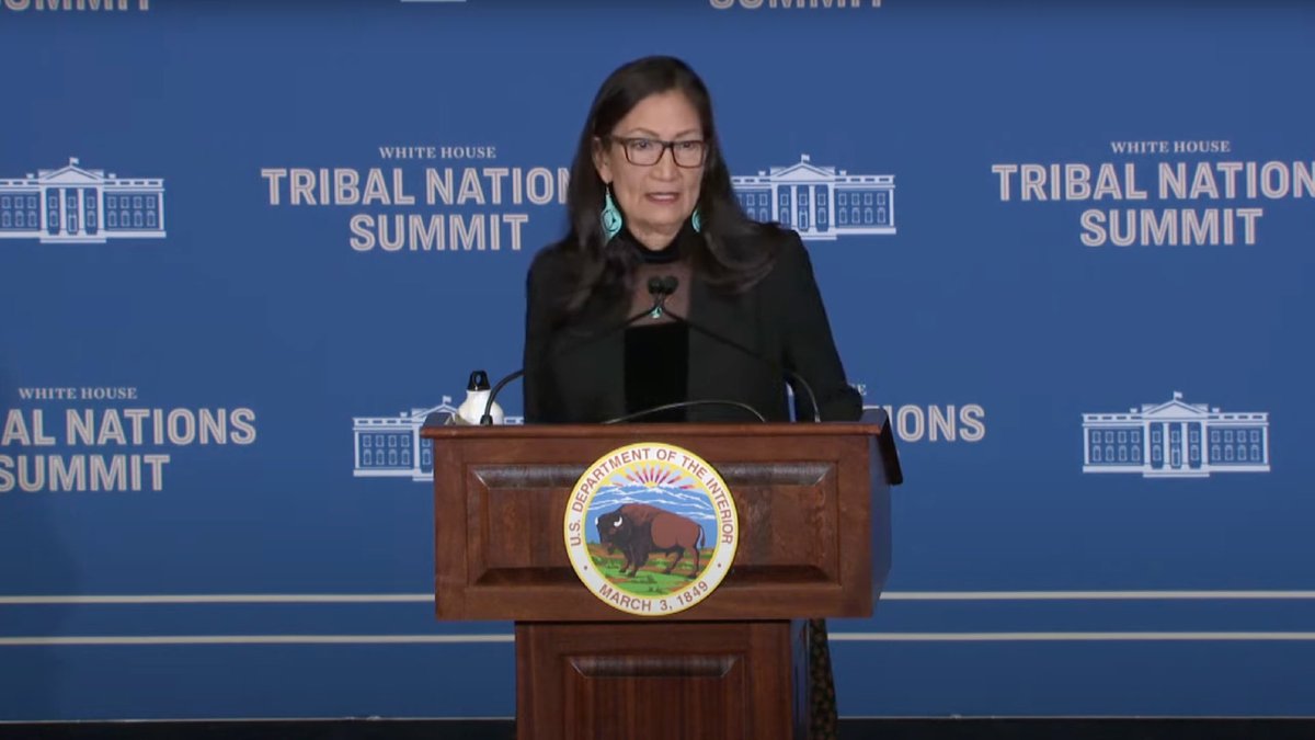 During the White House Tribal Nations Summit today, <a href="/SecDebHaaland/">Secretary Deb Haaland</a> mentions the federal apology for Indian boarding schools. #theapologynow

youtube.com/clip/Ugkx04zfD…