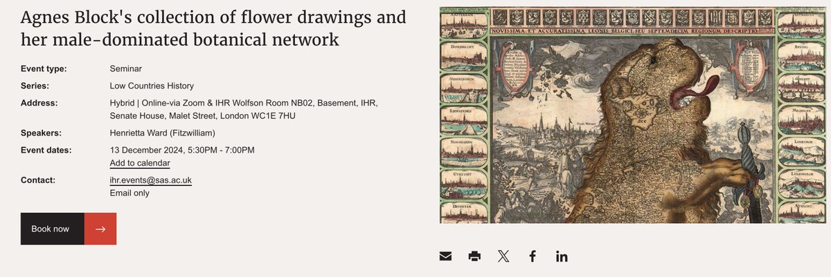 onslies's tweet photo. THIS FRIDAY! Join us for our last #LowCountries seminar before Christmas with a talk about "Agnes Block's collection of flower drawings and her male-dominated botanical network" by Henrietta Ward (@EModCam)  

@ihr_history &amp; on zoom: 
https://t.co/SI1gm4eOUr #earlymodern https://t.co/wWzG6hsq3d