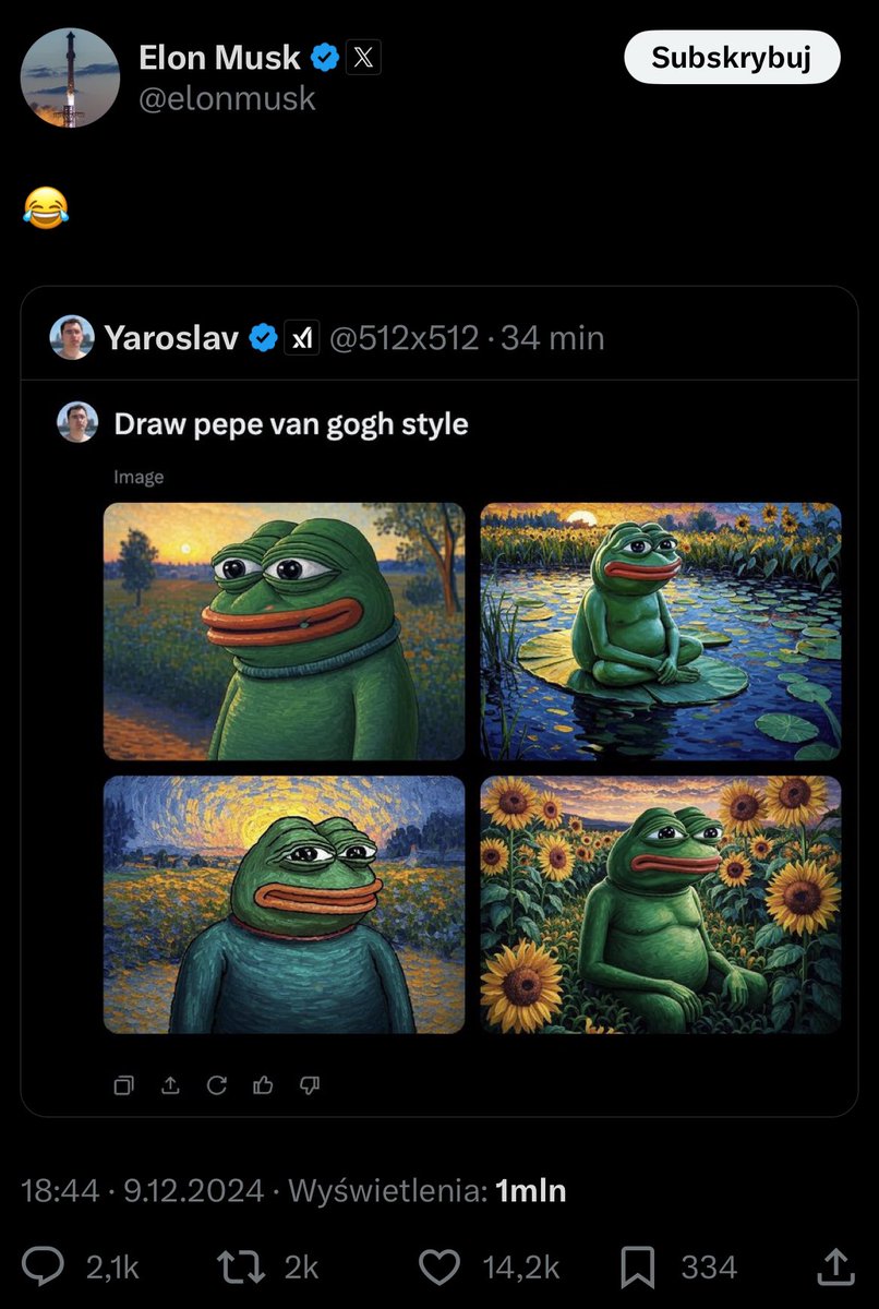ChandlerCharts's tweet photo. Elon Musk loves $PEPE. He hasn’t officially come out yet, but the hints are there. 🐸📈 https://t.co/COLHQukatS