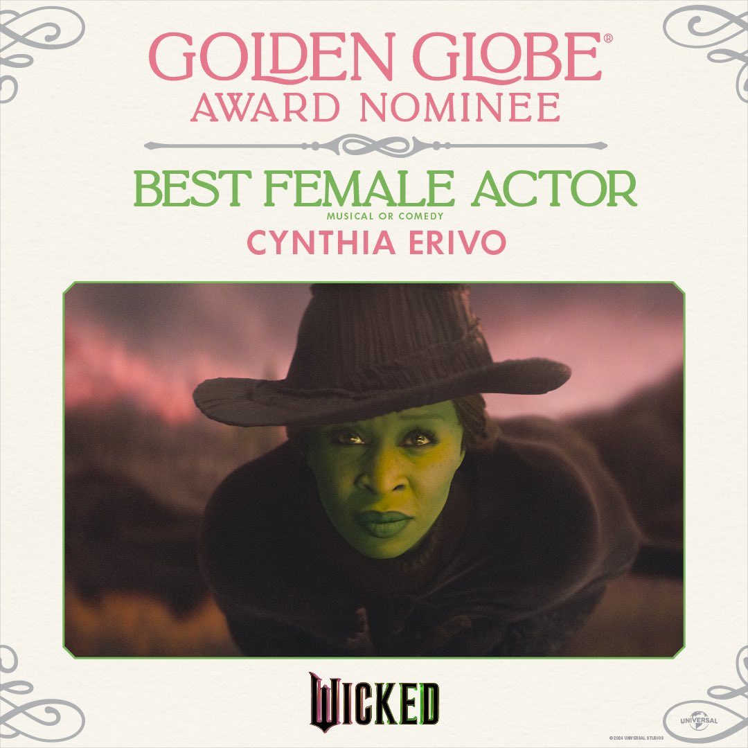 rayzheeel's tweet photo. We couldn’t be happier, right dears? 🥹💚💖 

@wickedmovie @jonmchu @goldenglobes 

#WickedMovie #Wicked https://t.co/3w7z6XH4tn