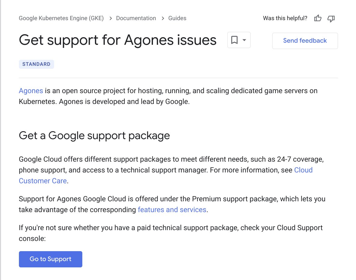 Very pleased to announce that <a href="/agonesdev/">Agones</a> on GKE is now specifically part of the Premium <a href="/googlecloud/">Google Cloud</a> support package!

You will now find a "Gaming" sub-section within the support console to submit issues 🙌🏻

More details 👇🏻
cloud.google.com/kubernetes-eng…