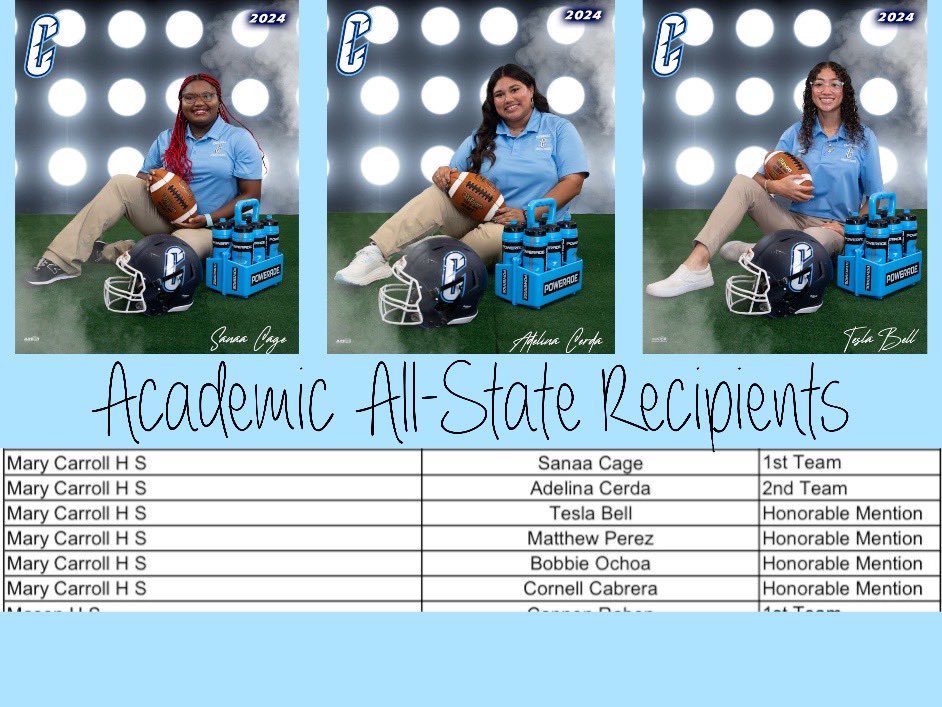 Tiger Athletic Training (@chsathtrain) on Twitter photo Congrats to our Student Athletic Trainers for being THSCA Academic All-State recipients!! Y’all have worked extremely hard on & off the field! We are very proud of you!! 🩵⚕️🧡 #TPND🐅 <a href="/MaryCarrollHigh/">Mary Carroll High School</a> <a href="/TheProgramCTFB/">Carroll Football 🐅</a> <a href="/CNeatherlin/">Cal Neatherlin</a> Congrats to our Student Athletic Trainers for being THSCA Academic All-State recipients!! Y’all have worked extremely hard on & off the field! We are very proud of you!! 🩵⚕️🧡 #TPND🐅 <a href="/MaryCarrollHigh/">Mary Carroll High School</a> <a href="/TheProgramCTFB/">Carroll Football 🐅</a> <a href="/CNeatherlin/">Cal Neatherlin</a>