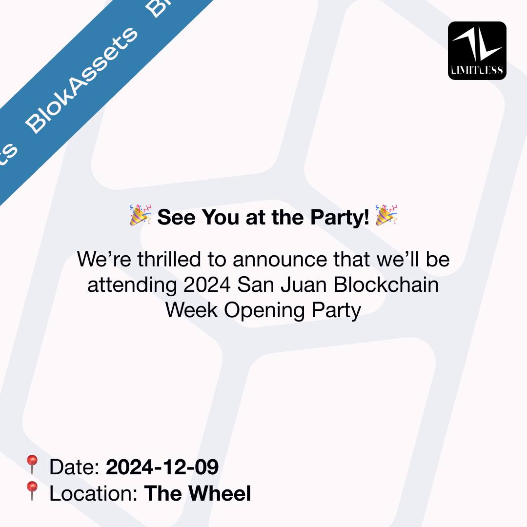 _Issuant's tweet photo. Mark your calendars!🗓️

We’re heading to the Limitless Blockchain Meetup to dive into groundbreaking conversations and network with innovators in the space.💼

Join us at Limitless Puerto Rico📍

Let’s shape the future together!

#BlokAssets #BlockchainMeetup #LimitlessInnovation https://t.co/BbehRwDbIM
