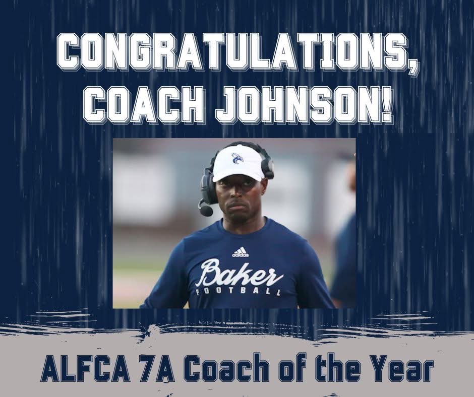 Congratulations to head football coach, Juan Johnson, who was named the ALFCA 7A Coach of the Year. Johnson led the Hornets to their first playoff win in 40 years and an overall record of 9-3. Congratulations Coach on this recognition! #GrowingGreatness #BeTheStandard #SWARM