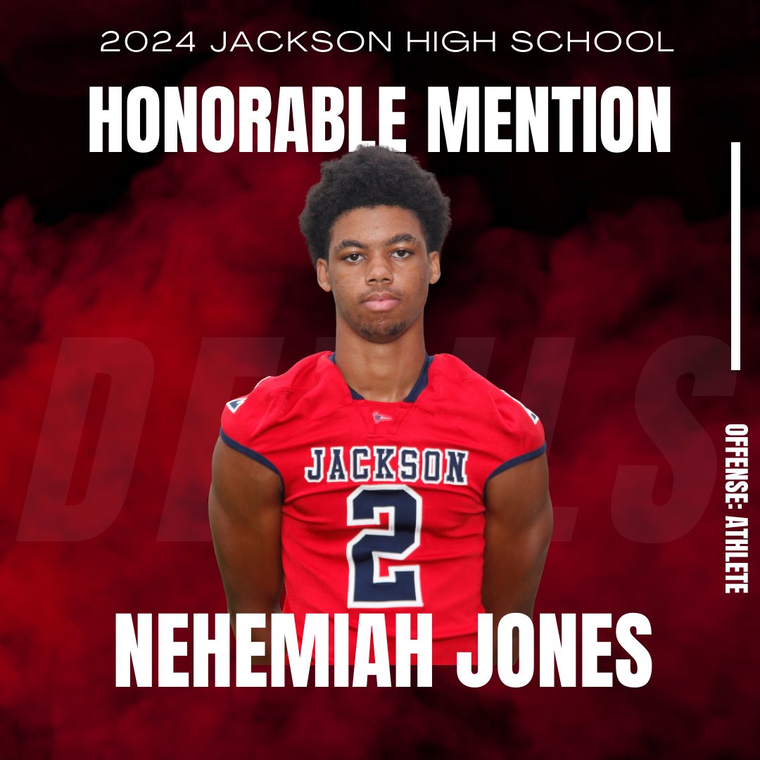 Jackson Red Devils Football (@rd4lfootball) on Twitter photo Congrats to Nehemiah “Nemo” Jones, <a href="/NeMo_2232/">Nehemiah Jones</a> on being named an Honorable Mention All-Region Athlete. #HTT #RD4L Congrats to Nehemiah “Nemo” Jones, <a href="/NeMo_2232/">Nehemiah Jones</a> on being named an Honorable Mention All-Region Athlete. #HTT #RD4L