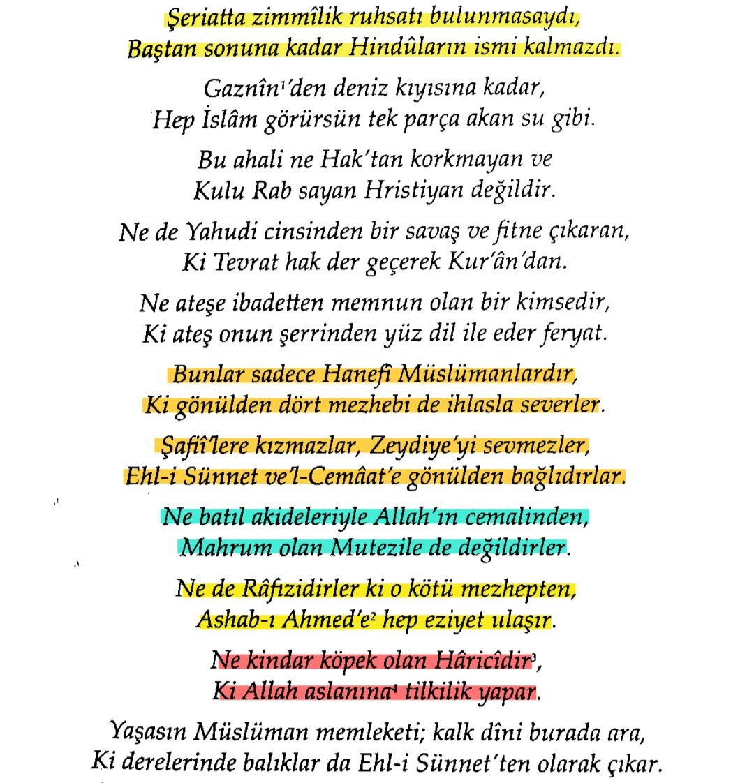 quduri_'s tweet photo. Hâce Emîr Hüsrev ed Dihlevî (r.h.) Hindistan hakkında şiirinde şöyle buyurur: ⬇️
.
Bunlar sadece Hanefi Müslümanlardır
Ki gönülden dört mezhebi de ihlasla severler
Şafii'lere kızmazlar, Zeydiye'yi sevmezler
Ehl-i Sünnet ve'l Cemaat'e gönülden bağlıdırlar... https://t.co/qUJ8pPTrLZ