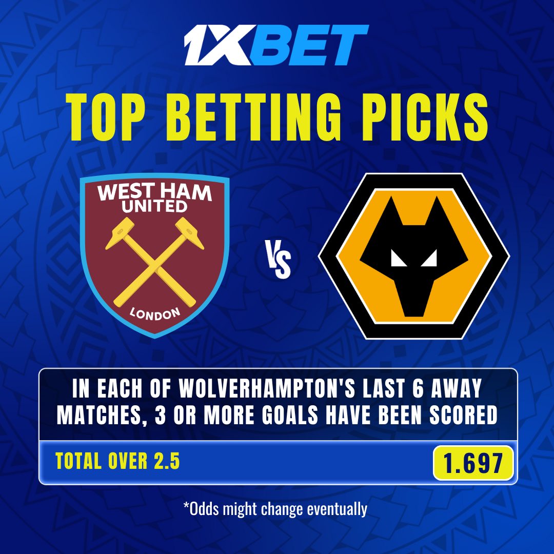 1xbetsl's tweet photo. 🔥 TOP BETTING PICS – West Ham vs Wolves ⚽
Can West Ham’s attack break through, or will the Wolves surprise us with a solid performance?
🔮 Check out our "TOP BETTING PICS" and choose your winning bet with #1xBet! 💰
#WestHamWolves #EPL #Football https://t.co/nt47jxwQSM