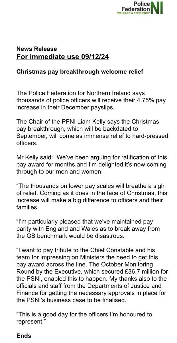 Police Federation for Northern Ireland tweet media