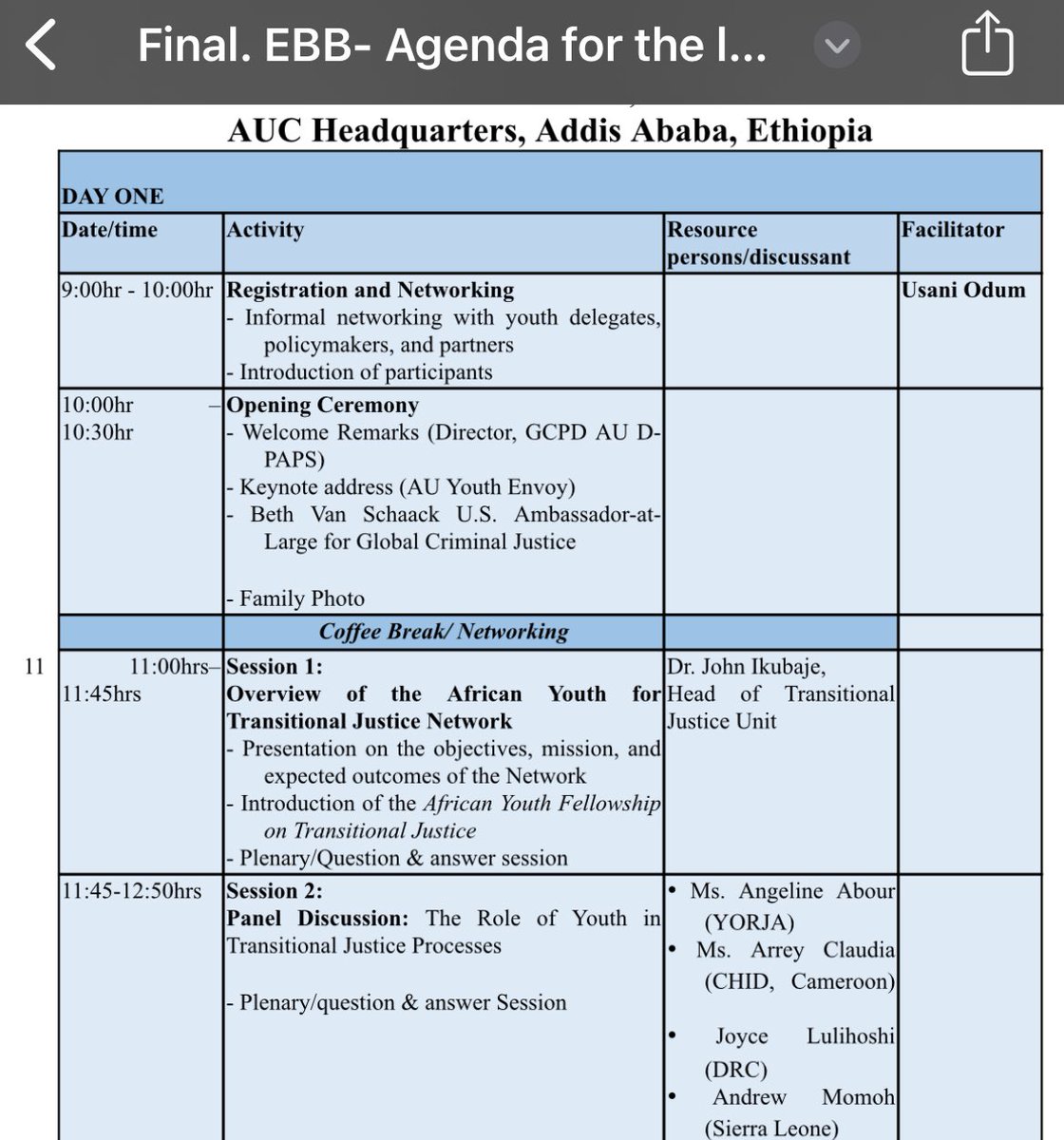 arrey_claudia's tweet photo. Day one of the official launch of the AY4TJ Platform.
I had the pleasure of sharing my perspective on the Role of Youth in TJ Processes, drawing from practical experiences in the Cameroonian context.

 @AUC_PAPS 
@UsanyOdum @EugeneBakama @ATJLF_ https://t.co/M8SlFlNVIu