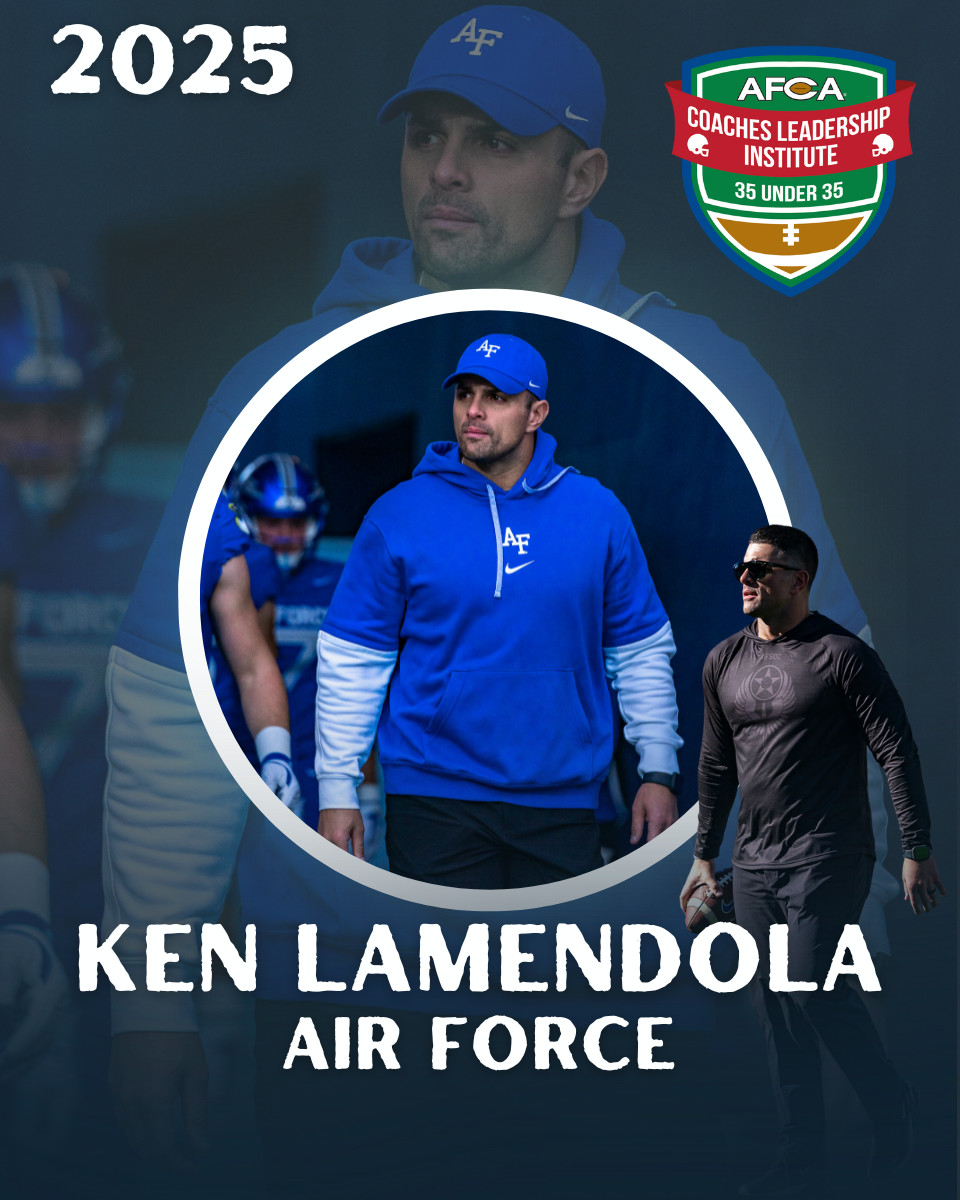 AFCA (@weareafca) on Twitter photo Congratulations to <a href="/AF_Football/">Air Force Football</a> Inside Linebackers Coach <a href="/CoachLamAF/">Ken Lamendola</a> on being named to the 2025 AFCA 35 Under 35 Class! 🏈 Congratulations to <a href="/AF_Football/">Air Force Football</a> Inside Linebackers Coach <a href="/CoachLamAF/">Ken Lamendola</a> on being named to the 2025 AFCA 35 Under 35 Class! 🏈