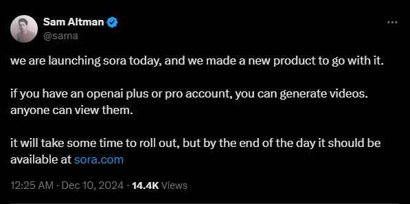 Daily__duck's tweet photo. OpenAI is finally releasing Sora "text-to-video AI model" but not in EU. https://t.co/XAnEavdvbZ