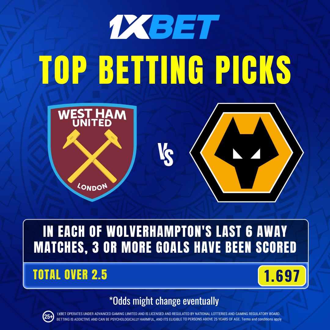 1xbet_ug's tweet photo. 🔥Can West Ham’s attack break through, or will the Wolves surprise us with a solid performance? This game promises excitement and drama!
🔮 Check out our "TOP BETTING PICS" and choose your winning bet with #1xBet! 💰
#WestHamWolves #EPL #Football https://t.co/kmeX11fzO9