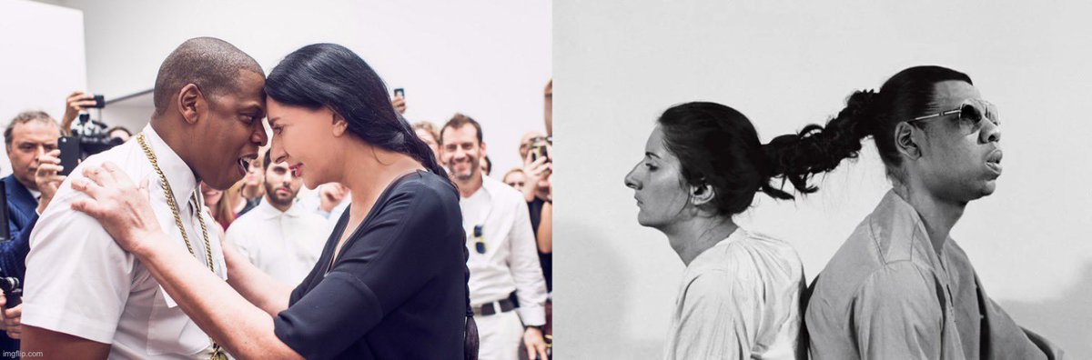 WarClandestine's tweet photo. If you think these rape allegations are the only skeletons in Jay Z’s closet, you are mistaken.

Jay Z had a close personal relationship with Deep State satanic witch, Marina Abramović.

The same satanic witch that hangs out with the Podestas, the Clintons, Zelensky, and a plethora of other Hollywood/music moguls, like Lady Gaga.

This is the woman that does the “spirit cooking” dinners, as found in the Podesta emails exposed by Wikileaks.

The rabbit hole is deeper than you can imagine.